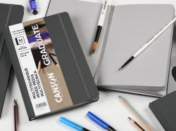 CANSON Graduate Book - MIXED MEDIA GRAY - (14 x 21,6 cm, 64 stran, 220g/m2) - ŠEDÁ