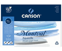 CANSON Montval Aquarelle 300 g/m2 - 12 archů - 18 x 25 cm