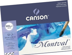 CANSON Montval Aquarelle 300 g/m2 - 12 archů - 24 x 32 cm