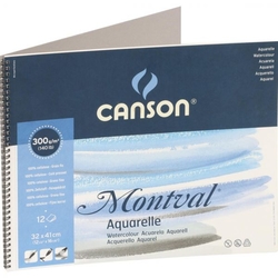 CANSON Montval Aquarelle 300 g/m2 - 12 archů - kroužková vazba - různé rozměry