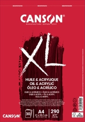 CANSON XL Oil & Acrylic - kroužková vazba - 290 g/m2, 30 listů - 2 rozměry