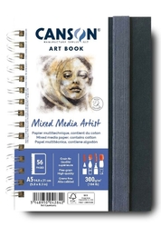 CANSON XL Book Mixed Media Artist - akvarelový skicák v kroužkové vazbě 300g/m2 - různé velikosti