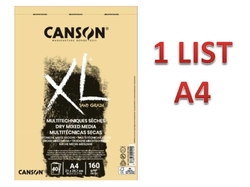 CANSON XL Mixed Media DRY - NATURAL - 160 g/m2 - A4 - 1 LIST