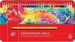 Caran d´Ache SUPRACOLOR - akvarelové pastelky v kovové kazetě- sada 40 ks