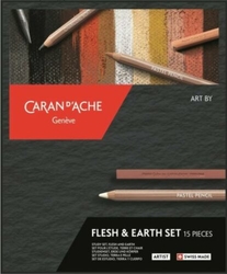 Caran d'Ache - Flesh & Earth set - sada pro kresbu pastelem - 15 kusů