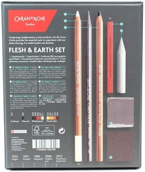 Caran d'Ache - Flesh & Earth set - sada pro kresbu pastelem - 15 kusů