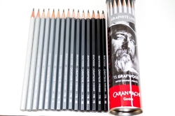 Caran d´Ache Graphite Line - 15 GRAFWOOD - sada grafitových tužek - 15 ks v tubě