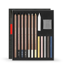 Caran d'Ache - Light & Shade set - sada pro kresbu pastelem - 15 kusů 