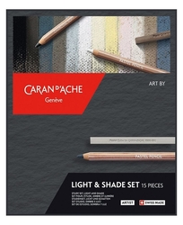 Caran d'Ache - Light & Shade set - sada pro kresbu pastelem - 15 kusů 