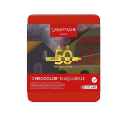 Caran d´Ache NEOCOLOR II SPECIAL EDITION 50 years - akvarelové voskové pastely - sada 10 ks - limitovaná edice - DARK