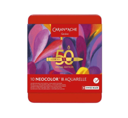 Caran d´Ache NEOCOLOR II SPECIAL EDITION 50 years - akvarelové voskové pastely - sada 10 ks - limitovaná edice - POP