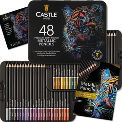 Castle Art Supplies - umělecké pastelky -  Metallic - sada 48 ks