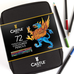 Castle Art Supplies - umělecké pastelky - sada 72 ks - v zipovém pouzdru