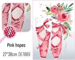 PINK HOPES (Růžové tužby) - Diamond painting - 27 x 38 cm