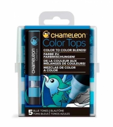 Chameleon COLOR TOPS - tónovací fixy - sada BLUE TONES - 5ks - barevné nástavce