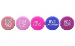 Chameleon COLOR TOPS - tónovací fixy - sada FLORAL TONES - 5ks - barevné nástavce