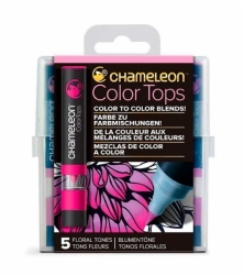 Chameleon COLOR TOPS - tónovací fixy - sada FLORAL TONES - 5ks - barevné nástavce