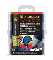 Chameleon COLOR TOPS - tónovací fixy - sada PRIMARY TONES - 5ks - barevné nástavce