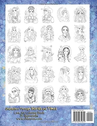 Characters Through Worlds and Times - Line Art Coloring Book - Christine Karron - čistá verze bez stínů