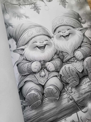 Christmas Gnomes Adult Coloring Book- Max Brenner 