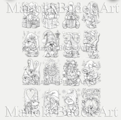 Christmas Set of 3 - colouring set - VÁNOCE - Mariola Budek
