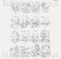 Christmas Set of 3 - colouring set - VÁNOCE - Mariola Budek