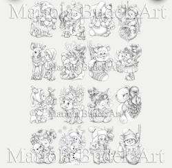 Christmas Set of 3 - colouring set - VÁNOCE - Mariola Budek