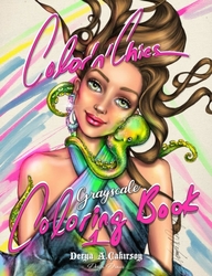 Color'n'Chics 1 - Grayscale Coloring Book - Derya A. Çakırsoy - předstínovaná verze