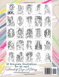 Color'n'Chics 1 - Grayscale Coloring Book - Derya A. Çakırsoy - předstínovaná verze