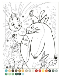 Coloriages par numéro - Ghibli - colouring by numbers