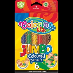 Colorino pastelky kulaté JUMBO s ořezávátkem - sada 6 barev