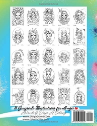 Color'n'Chics 2 - Fantasy Fairy Portraits - Grayscale Coloring Book - Derya A. Çakırsoy - předstínovaná verze