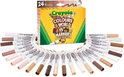 Crayola Washable Markers SKIN TONES - sada fixů 24 ks - pleťové odstíny