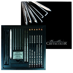 Cretacolor Black Box - sada v dřevěné krabičce - 20 ks
