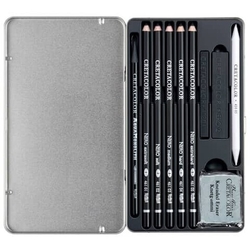 Cretacolor Deep Black Drawing set - sada 10 ks v plechové dóze
