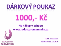 Dárkový poukaz v hodnotě 1000 Kč