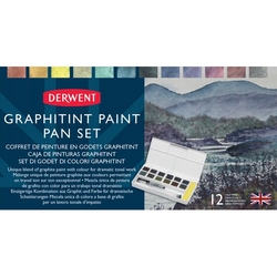 DERWENT Graphitint Paint Pan set - sada 12 ks - rozmývatelné pánvičky