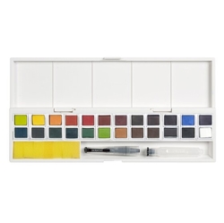 Derwent Inktense Paint Pan Travel Set - akvarelové pánvičky -  sada 24 ks