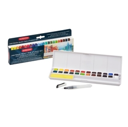 Derwent Inktense Paint Pan Travel Set - akvarelové pánvičky -  sada 24 ks