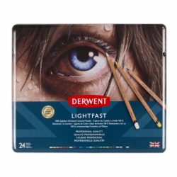 DERWENT LIGHTFAST - umělecké profi pastelky se 100% světlostálostí - sada 24 ks