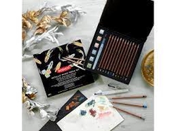 DERWENT Metallic Mixed Media set - sada pro mixed media techniky - 19 ks