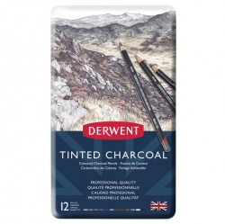 DERWENT Tinted Charcoal - sada tónovaných uhlů - sada 12 ks - nový vzhled