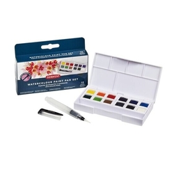 DERWENT WATERCOLOUR PAINT PAN SET - sada 12 ks