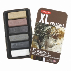 DERWENT XL Charcoal - sada uměleckých uhlů XL - starý vzhled