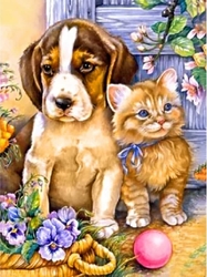 BEST FRIENDS (Nejlepší přátelé)  - Diamond painting - 27 x 38 cm