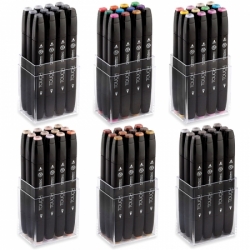 TOUCH Twin Marker - oboustranný fix - ShinHan Art - sada 12 ks - WARM GREY - teplé šedé odstíny