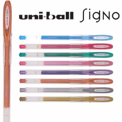 Gelové pero Uni-Ball SIGNO UM-120NM - Nobal Metal 0,8 mm - sada metalický barev - 8 ks
