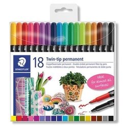 STAEDTLER Design Journey Double ended permanent pens - oboustranné permanentní fixy - sada 18 ks