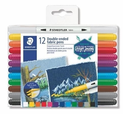 STAEDTLER Design Journey - Double ended fabric pens - oboustranné fixy na textil - 12 ks