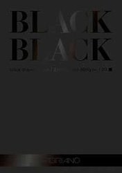 Fabriano Black Black černý skicák - lepený (300 g/m2, 10 archů) - různé rozměry - 1 LIST